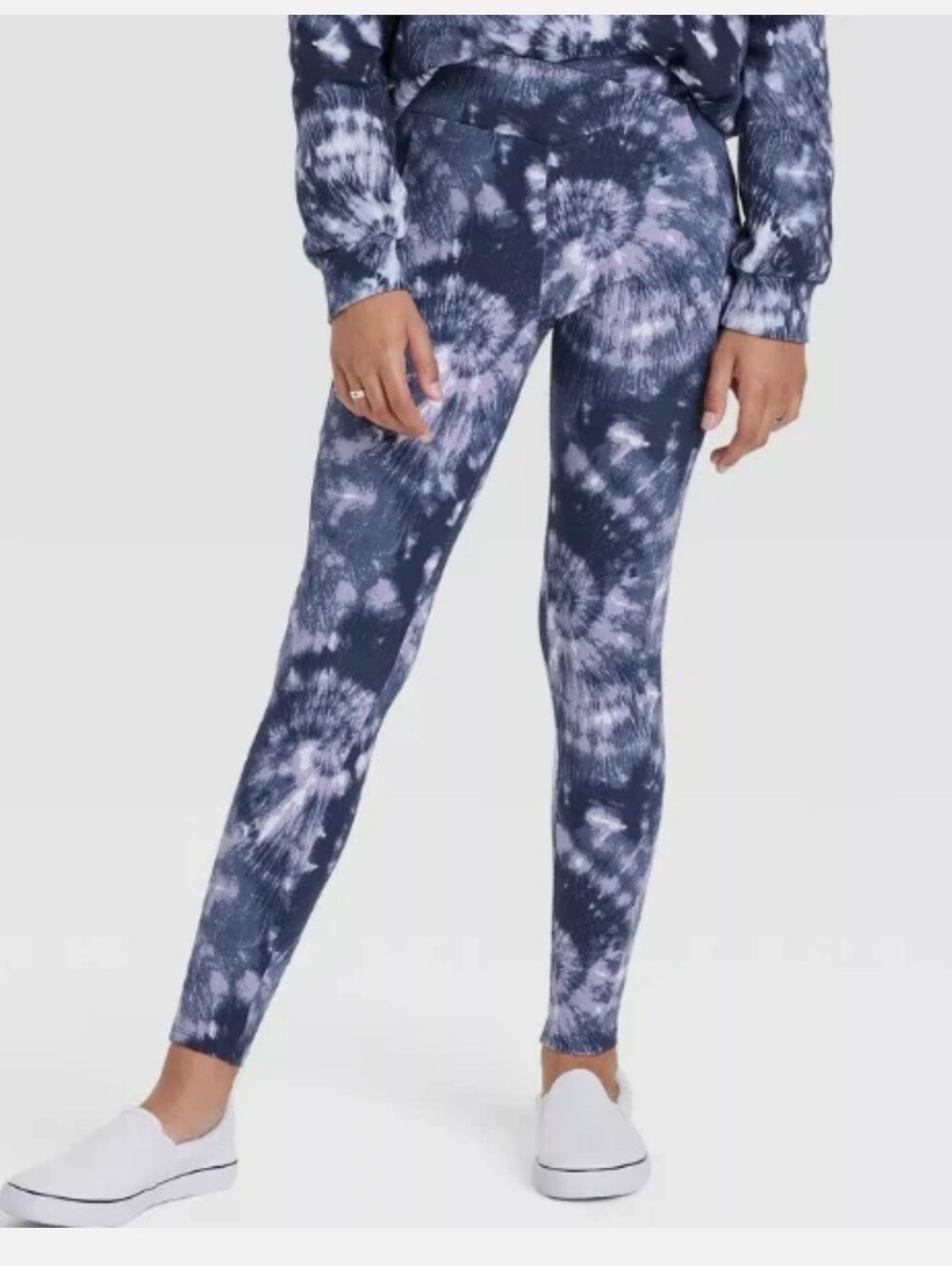 Tie-Dye Pocket Leggings - Navy & Lilac